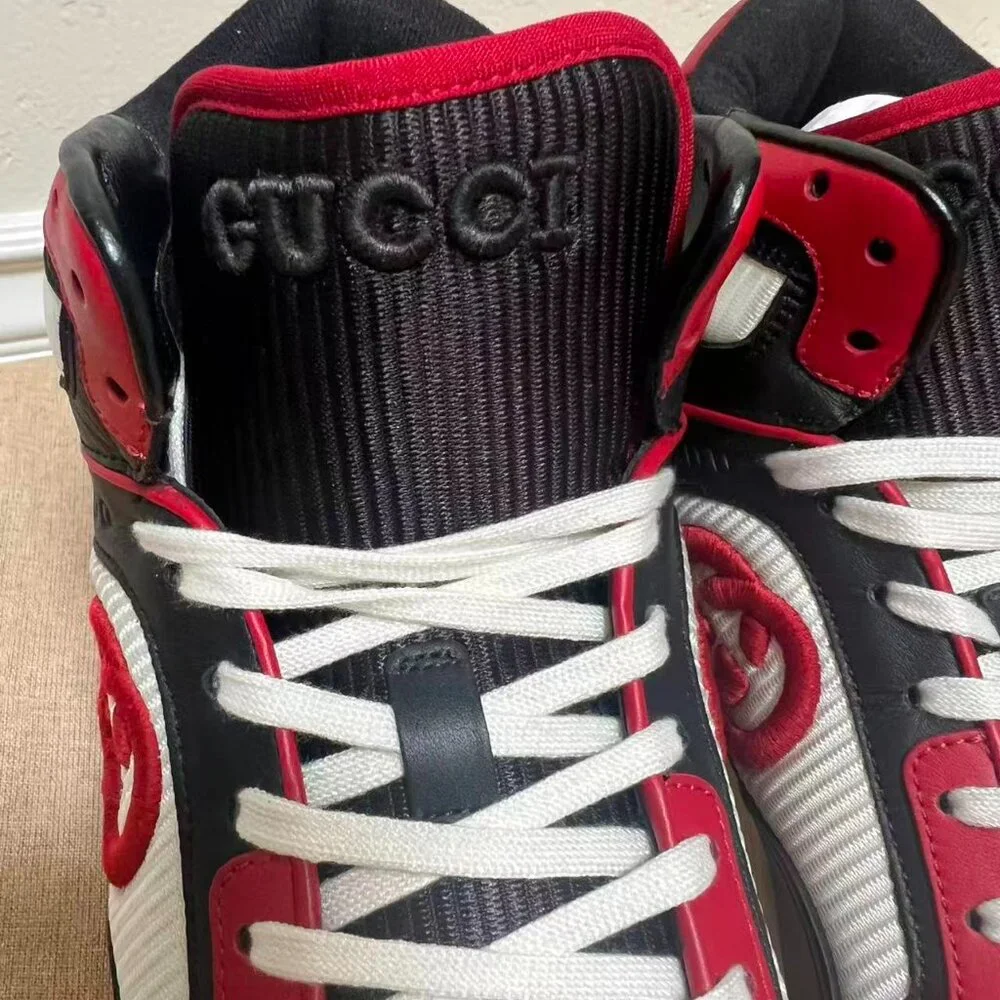 men Gucci MAC80 High Black White Red - Picture 7 of 8